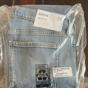 Agolde Light Blue Low Rise Slim Jeans